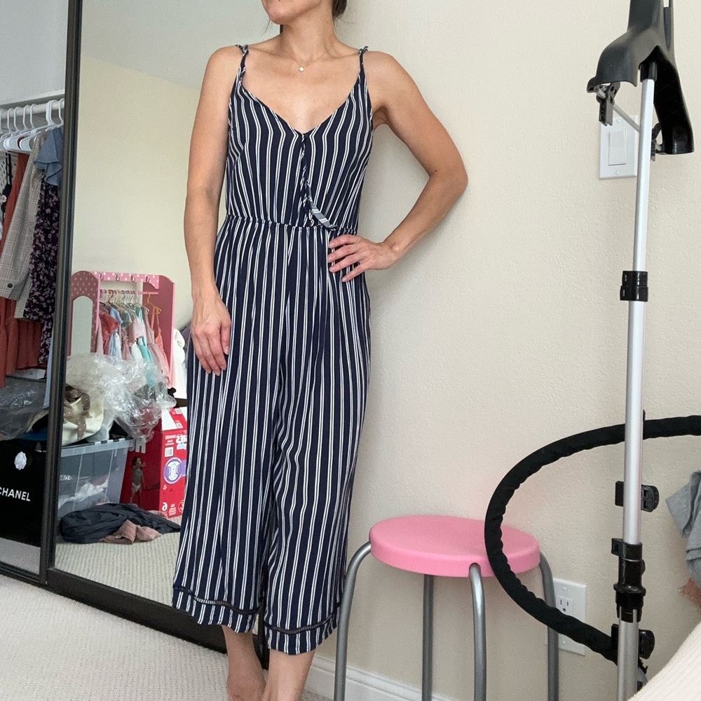 Navy Striped Jumpsuit